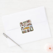 Creëer Uw eigen 10 fotocollage Vierkante Sticker (Envelop)