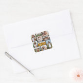 Creëer Uw eigen 10 fotocollage Vierkante Sticker (Envelop)