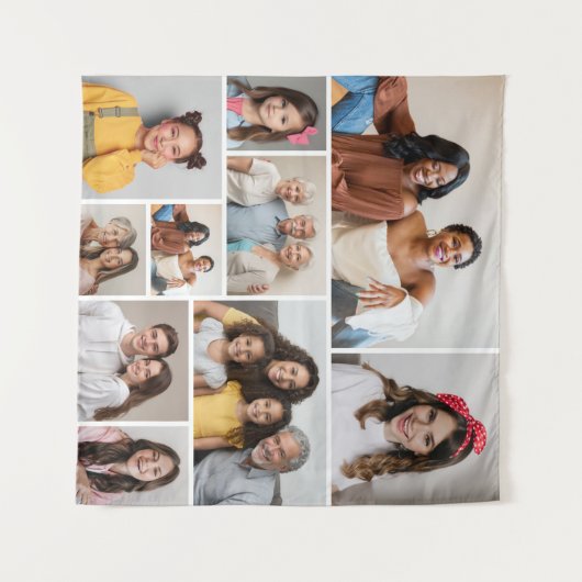 Creëer Uw eigen 10 fotocollage Wandkleed (Voorkant (horizontaal))