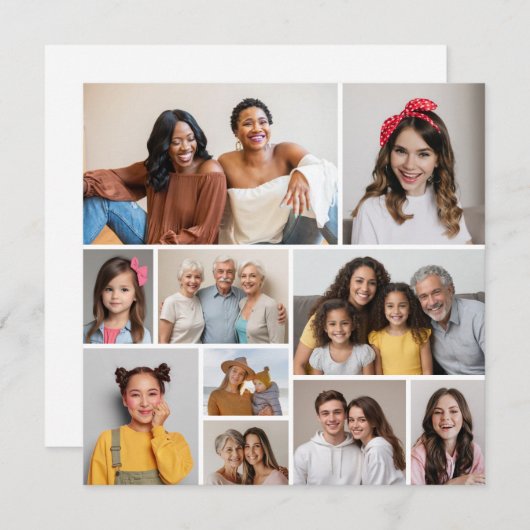 Creëer Uw eigen 10 Fotocollage Wenskaart (Voorkant / Achterkant)
