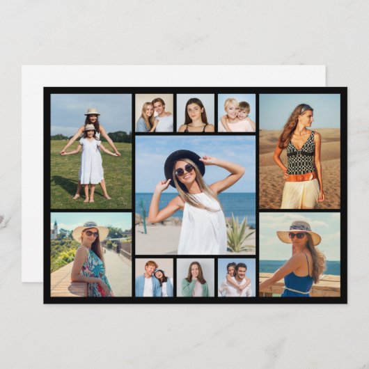Creëer uw eigen 11 foto flat notitiekaartje (Voorkant / Achterkant)