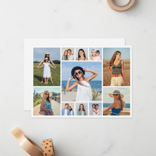 Creëer uw eigen 11 foto flat notitiekaartje (Voorkant / Achterkant in situ)