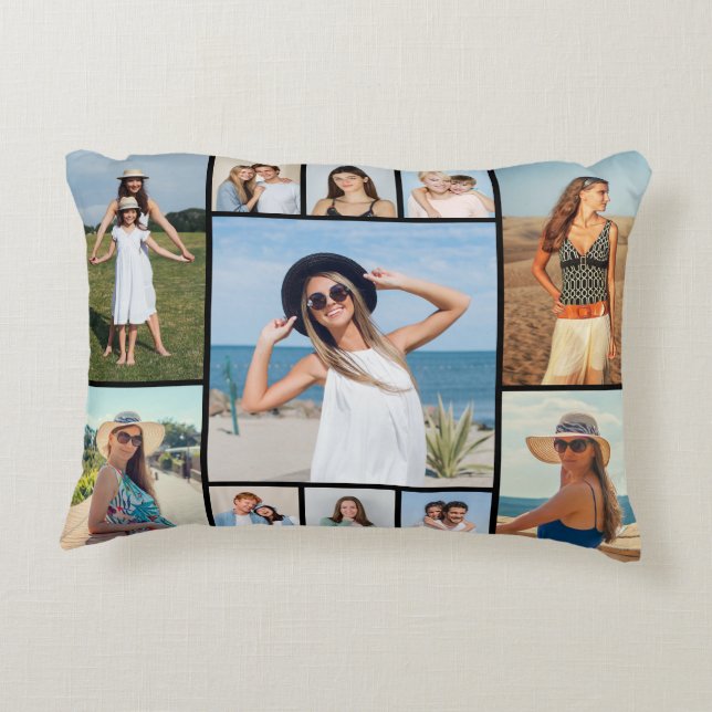 Creëer Uw eigen 11-fotocollage Accent Kussen (Achterkant)