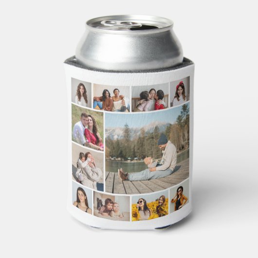 Creëer Uw eigen 11-fotocollage Blikjeskoeler (Blikje Achterkant)