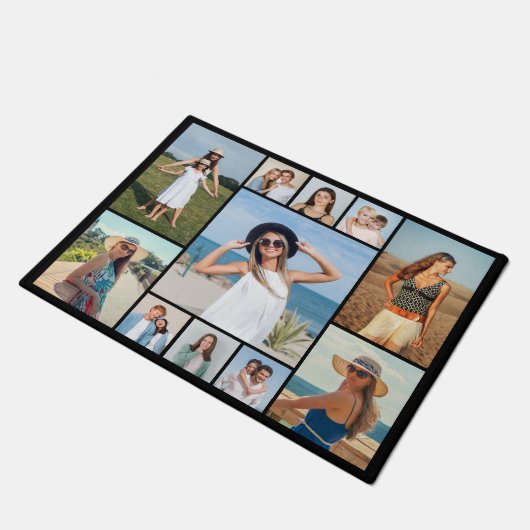Creëer Uw eigen 11-fotocollage Deurmat (Schuin)