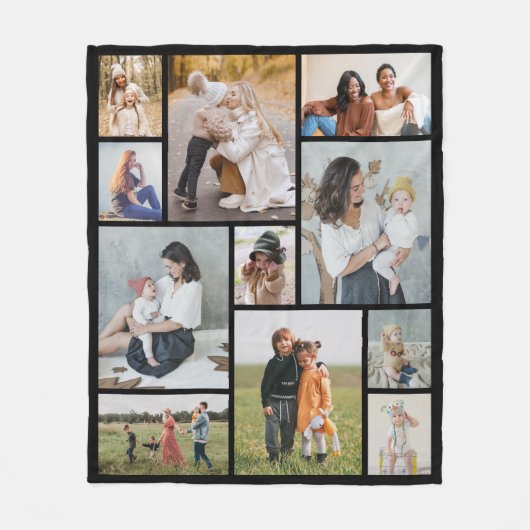 Creëer Uw eigen 11-fotocollage Fleece Deken (Voorkant)