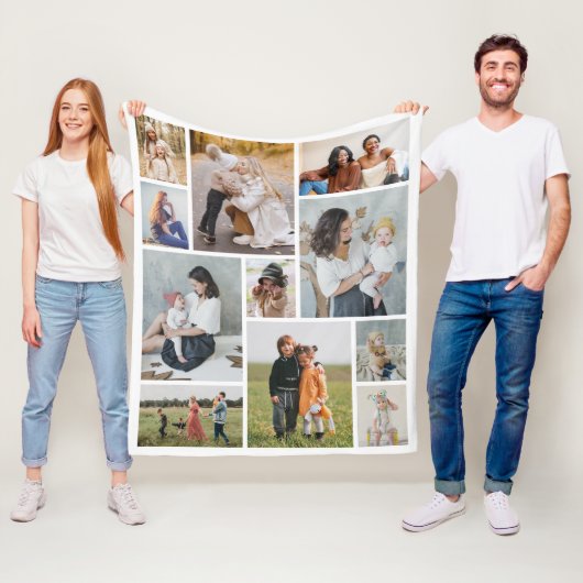 Creëer Uw eigen 11-fotocollage Fleece Deken (In situ)