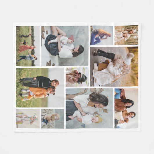 Creëer Uw eigen 11-fotocollage Fleece Deken (Voorkant (Horizontaal))