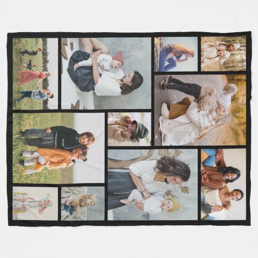 Creëer Uw eigen 11-fotocollage Fleece Deken (Voorkant (Horizontaal))