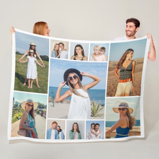 Creëer Uw eigen 11-fotocollage Fleece Deken (In situ)