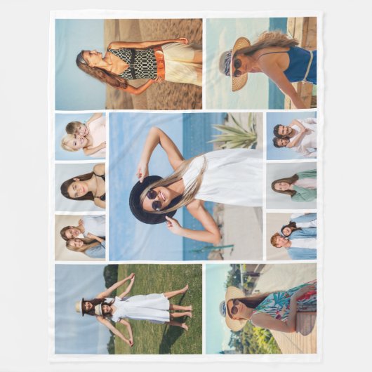 Creëer Uw eigen 11-fotocollage Fleece Deken (Voorkant)