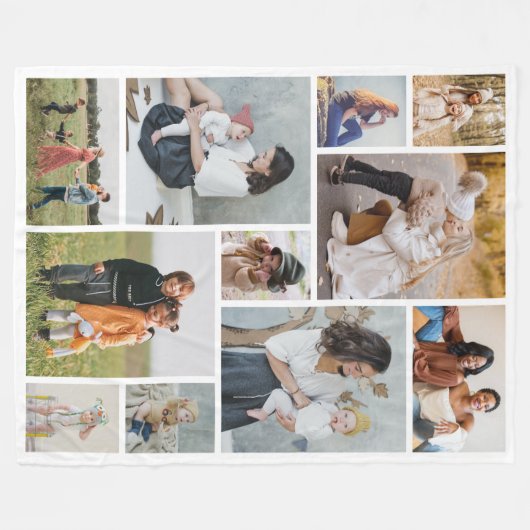 Creëer Uw eigen 11-fotocollage Fleece Deken (Voorkant (Horizontaal))