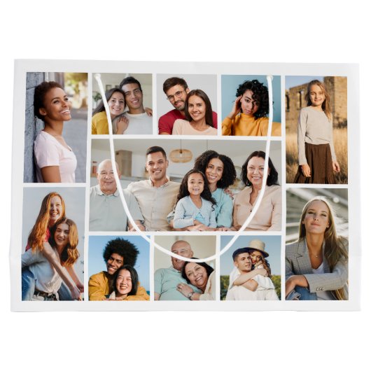 Creëer Uw eigen 11-fotocollage Groot Cadeauzakje (Achterkant)