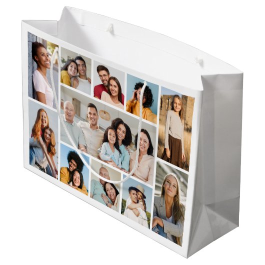 Creëer Uw eigen 11-fotocollage Groot Cadeauzakje (Achterkant Gekanteld)