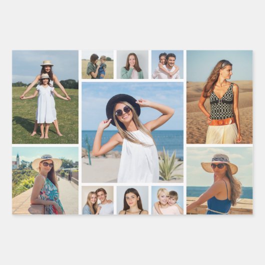 Creëer Uw eigen 11-fotocollage Inpakpapier Vel (Voorkant)