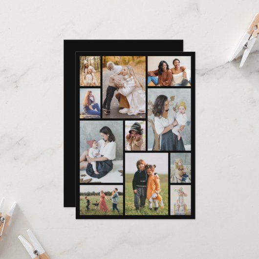 Creëer Uw eigen 11-fotocollage Kaart (Voorkant / Achterkant in situ)