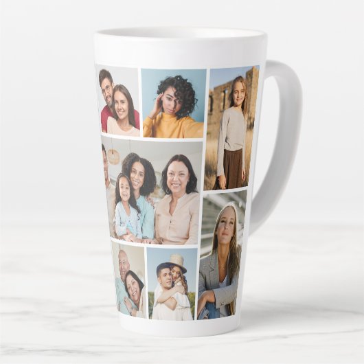Creëer Uw eigen 11-fotocollage Latte Mok (Rechterhoek)