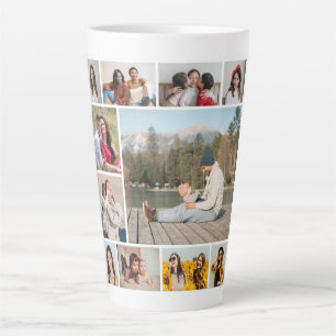 Creëer Uw eigen 11-fotocollage Latte Mok