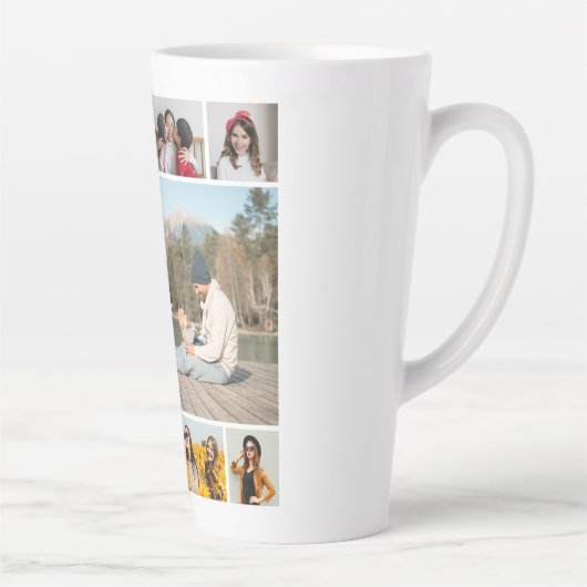 Creëer Uw eigen 11-fotocollage Latte Mok (Rechts)