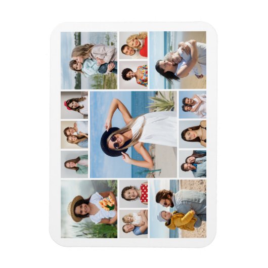 Creëer Uw eigen 11-fotocollage Magneet (Verticaal)
