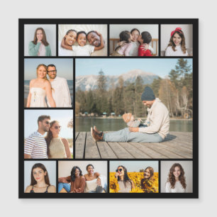 Creëer Uw eigen 11-fotocollage-magneetkaart