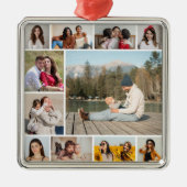 Creëer Uw eigen 11-fotocollage Metalen Ornament (Voorkant)