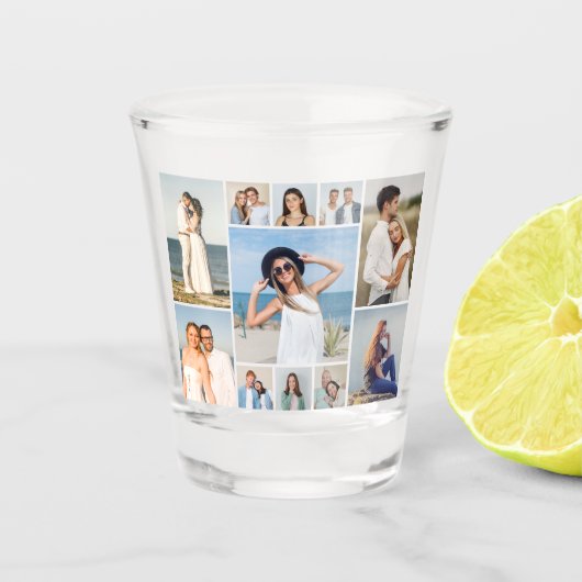 Creëer Uw eigen 11-fotocollage Shot Glas (Voorkant)