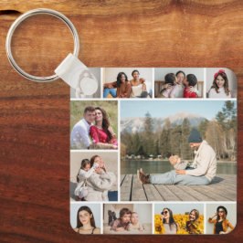 Creëer Uw eigen 11-fotocollage Sleutelhanger