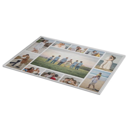 Creëer Uw eigen 11-fotocollage Snijplank (Hoek)