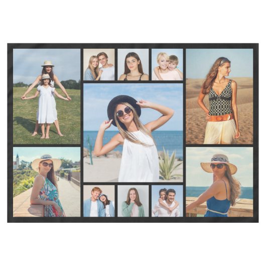 Creëer Uw eigen 11-fotocollage Tafelkleed (Voorkant (Horizontaal))