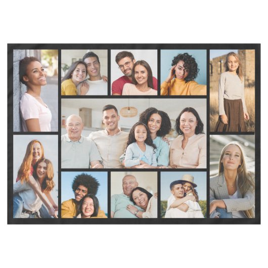 Creëer Uw eigen 11-fotocollage Tafelkleed (Voorkant (Horizontaal))