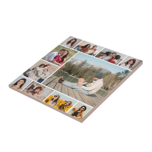 Creëer Uw eigen 11-fotocollage Tegeltje (Zijkant)