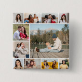 Creëer Uw eigen 11-fotocollage Vierkante Button 5,1 Cm (Voorkant)