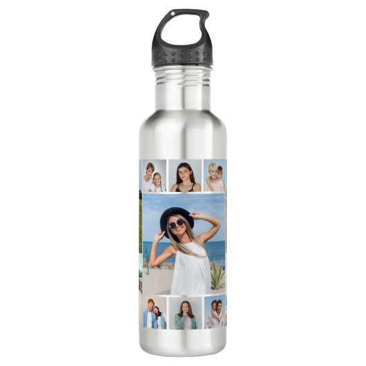 Creëer Uw eigen 11-fotocollage Waterfles (Voorkant)