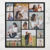 Creëer Uw eigen 11-fotocollage Wijn Etiket (Enkel label)