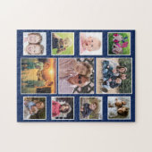 Creëer Uw eigen 11-serie Foto Collage Blue Legpuzzel (Horizontaal)