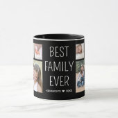 Creëer Uw eigen 12 foto Beste familie ooit Zwart Mok (Midden)