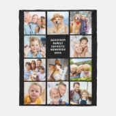 Creëer Uw Eigen 12 Foto Collage Eenvoudig Afbeeldi Fleece Deken (Voorkant)