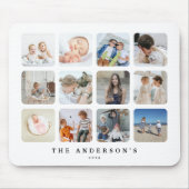 Creëer uw eigen 12 foto collage modern muismat (Voorkant)