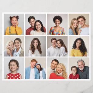 Creëer uw eigen 12 foto collage papier blad