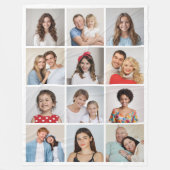 Creëer Uw eigen 12 foto-inkuildoekje Fleece Deken (Voorkant)