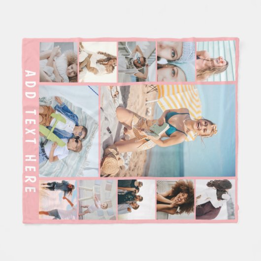 Creëer Uw eigen 12 foto-inkuildoekje Fleece Deken (Voorkant (Horizontaal))