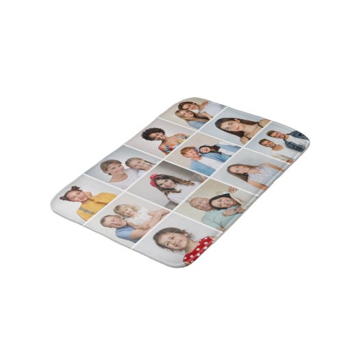 Creëer Uw eigen 12 fotocollage Badmat (Gekanteld)