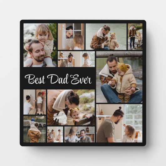 Creëer Uw eigen 12 Fotocollage Beste Pap Ooit Fotoplaat (Voorkant)