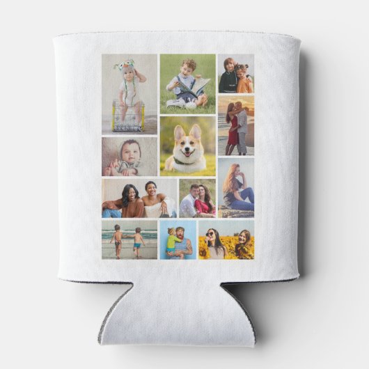 Creëer Uw eigen 12 fotocollage Blikjeskoeler (Achterkant)