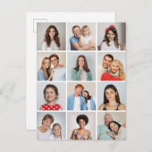 Creëer Uw eigen 12 fotocollage Briefkaart (Voorkant / Achterkant)