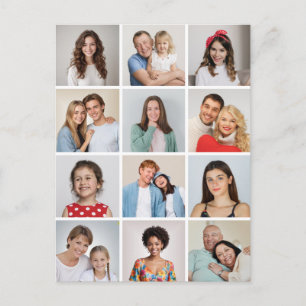 Creëer Uw eigen 12 fotocollage Briefkaart