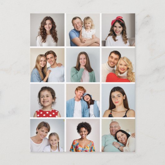 Creëer Uw eigen 12 fotocollage Briefkaart (Voorkant)