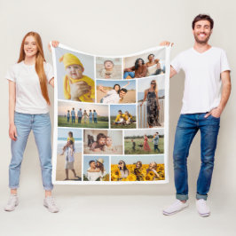Creëer Uw eigen 12 fotocollage Fleece Deken