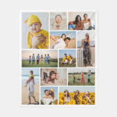 Creëer Uw eigen 12 fotocollage Fleece Deken (Voorkant)